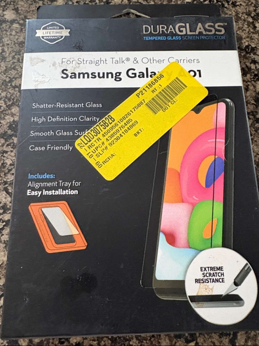 Tempered Glass Screen Protector for Samsung Galaxy A01 - Black